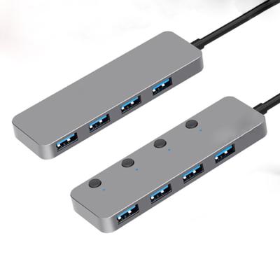 China 4 Pot Usb Hub High Speed ​​Transmission Multiple Ports USB 3.0 Hub Docking Station With Led for sale