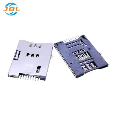 China Automotive SIM Card Connector SIM Card Slot Holder 6+2Pin H1.8 Push-Push Type Holders for sale