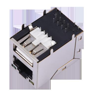 China audio & Double layer visual manufacturing of RJ45 connector and RJ45 transformer RJ11 RJ45 connector with USB for sale