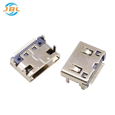 China Data Transmission HDMI 19p Female Connector PCB SMT High Definition Multimedia TYPE TO C 19P FEMALE Connector CF SMD Socket DIP for sale