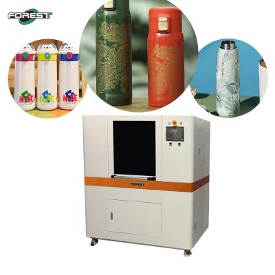 China Water Bottle Cylinder Jet UV Printer CMYK White Varnish Printing Machine for sale