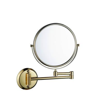 China Hot Sale Golden Magnifying Wall Mounted Double Sided Magnifying Smart Mini Vanity Makeup Mirror for sale