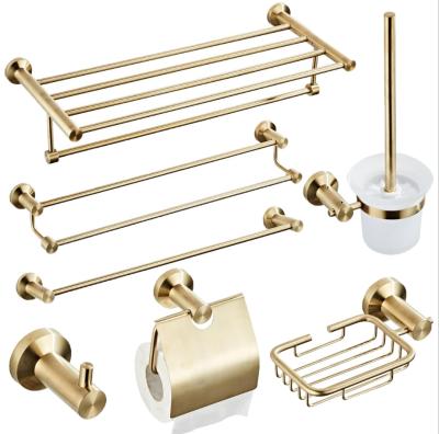 China Convenient Durable SUS 304 Gold Bathroom Hardware Sets Stainless Steel Bathroom Accessories Set for sale