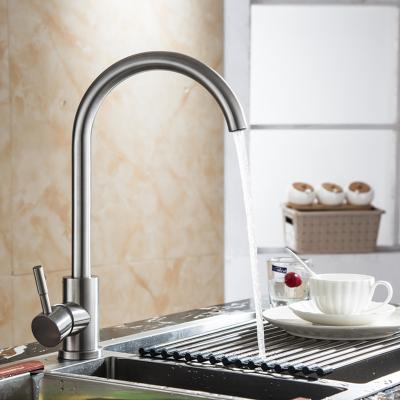 China Kitchen 304 Stainless Steel Faucet Basin Hot And Cold Water Faucet Sink Sense Turning Elbow Dual Function Faucet for sale