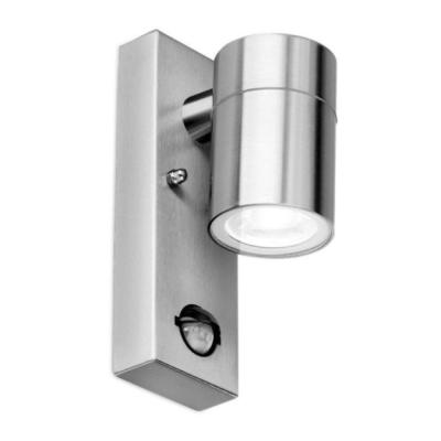 China Outdoor Waterproof Tempered Glass Stainless Steel Cylinder Security PIR Fixed Wall Down Lamp For Porch for sale