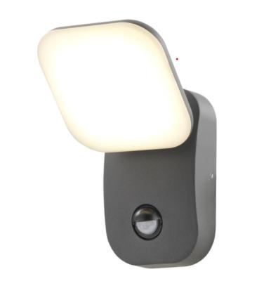 中国 IP44 Polycarbonate Aluminum Surface Mounted Flat Motion Sensor Adjustable Head Garden Wall Lamp Led Outdoor 販売のため