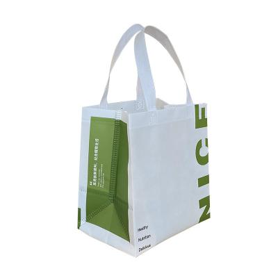 China New Disposable Custom Design Cheap Foil Laminated Take-Out Nonwoven Thermal Bag White Nonwoven Lunch Bag for sale