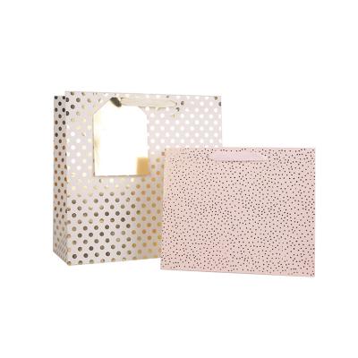 China Recyclable Fashion High Quality Custom Your Own Logo Cosmetics Luxury Glassine Aluminum Foil Polka Dot Paper Bag With Logo Print for sale