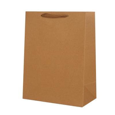 China Custom Cheap Recyclable Logo Different Types Recyclable Plain Brown Paper Kraft Gift Bags With Handles for sale