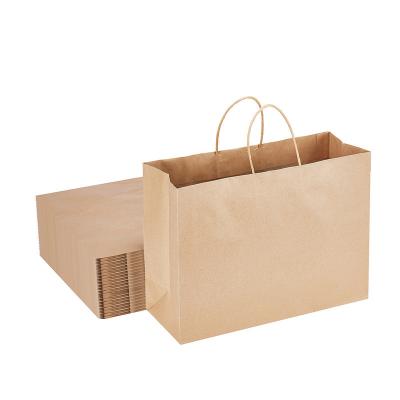 China Recyclable Custom Logo Print Wholesale Grocery White Brown Packaging Paper Gift Shopping Bag With Handle Industrial Item Outer Packaging for sale