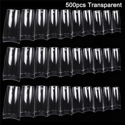 China 500pcs/bag Design Nails Half French False Nail Art Tips Acrylic UV Gel Manicure Tip for sale