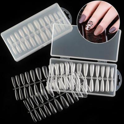 China 240Pcs/box Design Ballet Rectangle Oval Stylus Drop 100% Matte Underneath Soft Nail Tips for sale