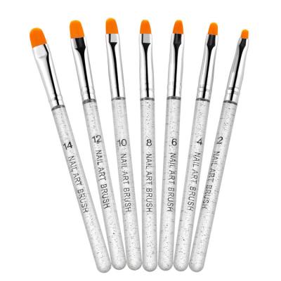 China 7Pcs/Set Professional Nail Art Manicure Gel Brush Pen Transparent Acrylic Nail Art UV Set Brush for sale