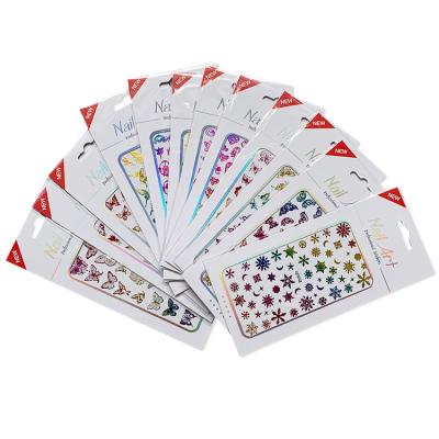 China 2021 new 3D 1Pcs Designer Nail Stickers Rainbow Butterfly Gel Nail Sticker 12 For Nail Art Supplies for sale