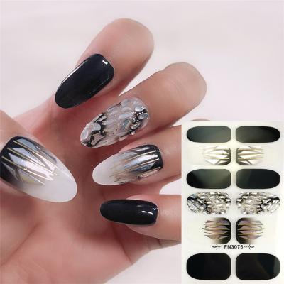 China 3D Butt Long Time Sticker Film Roll For Nail Wrap Printing 18 Designs Real Rhinestones 3D Nail Wraps for sale