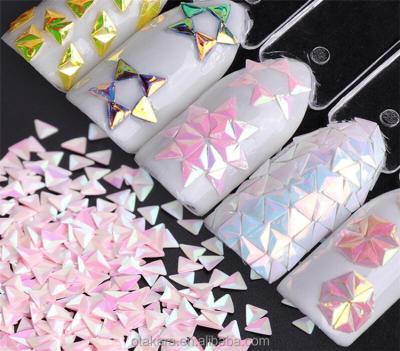 China 1box 3D Holo 3D Super Shiny Triangle Paillette Nail Art Decorations Chameleon Nail Glitter Sequins ab for sale