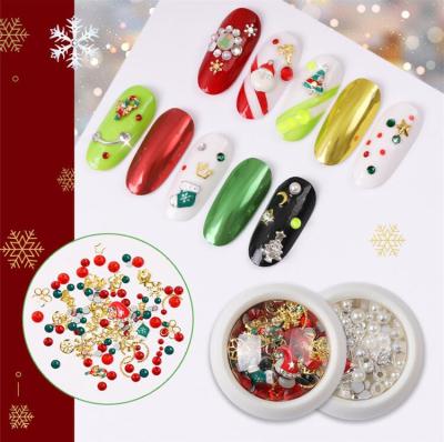 China 3D Christmas Nail Jewelry Nail Art Accessories Wholesale Salon Beauty Nail Charms Studs for sale