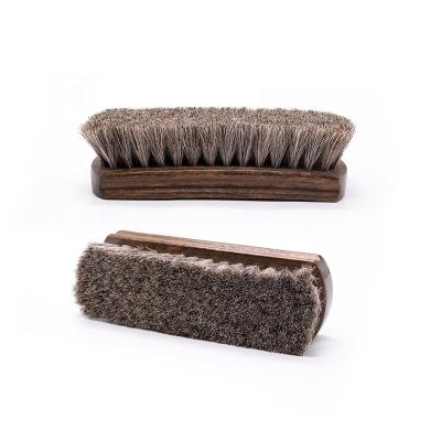 China Cleaning Polish Shoes Professional High Grade Horse Hair Beech Wood Suede Nubuck Shoe Cleaner Brush For Cleaning Shiny Shoes for sale