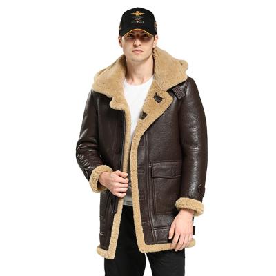 China QUICK DRY Men RAF Aviator Real Leather Jacket Shearling Coat Bomber B3 Sheepskin Flight for sale