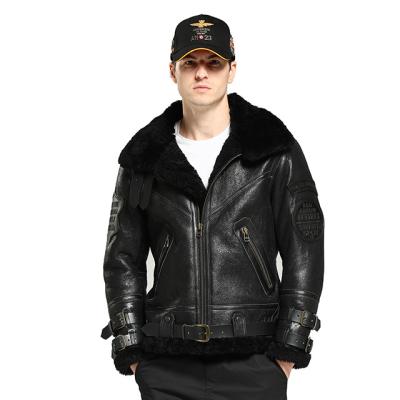 China QUICK DRY Men's authentic sheepskin coat, hooded winter warm leather jacket, luxury warm for sale