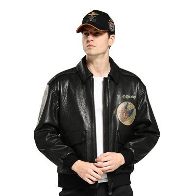 China QUICK DRY 2022 High quality men's real leather Jacket Winter bomber motorcycle 100% sheepskin men's leather jacket for sale