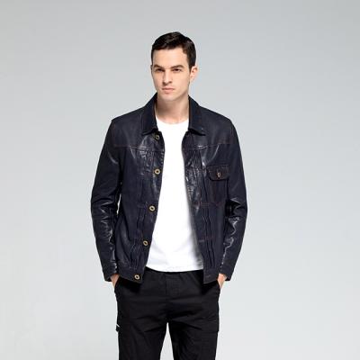 China QUICK DRY High quality men's fashion denim leather jacket for sale