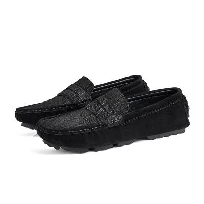 China Fashion Trend Alligator Pattern Spring Genuine Leather Loafers Slip On Loafer Shoes For Fashion Men for sale