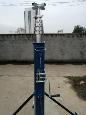 China 12M Aluminum Winch Operated Ineenschuivende Antennemast Te koop