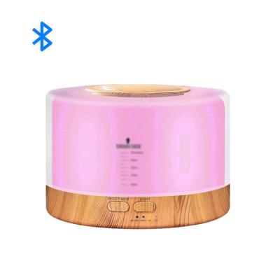 China 2022 New Arrival Waterless Translucent Shell Aroma Diffuser Power-up With Bluetooth 500ml Remote Control Air Humidifier With Bluetooth Speaker for sale