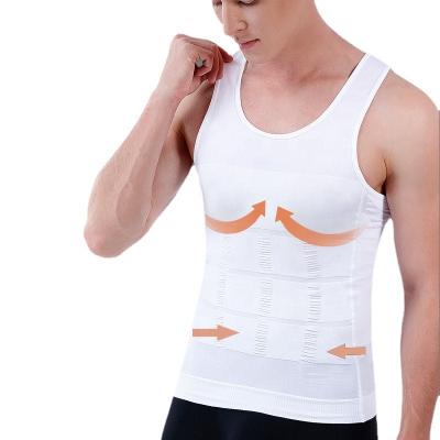 China Breathable Men's Belly Gynecomastia Compression Shirts Body Shaper Chest Concealment Abdomen Firming Vest for sale