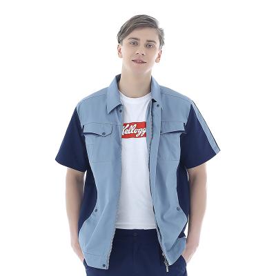 China Anti-Static Summer Insurance Work Clothing Reflective Work Clothing Sets Unisex Work Clothes Suits Short Sleeve Clothing for sale