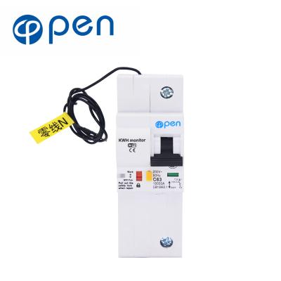 China OEM 1P 2mod single phase ewelink WiFi energy monitor meter mcb smart breaker with Amanzon Alexa and Google home 10KA for sale