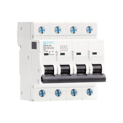 China Plastic Silver Copper AC Circuit Breakers mcb Mini Volt Miniature Circuit Breaker 1P 2P 3P 4P 40A 50A 63A 80A 100A 6KA 415V 50/60HZ High Level for sale