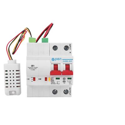 China Tuya ewelink wifi smart life mcb 2P smart remote control miniature circuit breaker with 10KA temperature and humidity sensor for sale