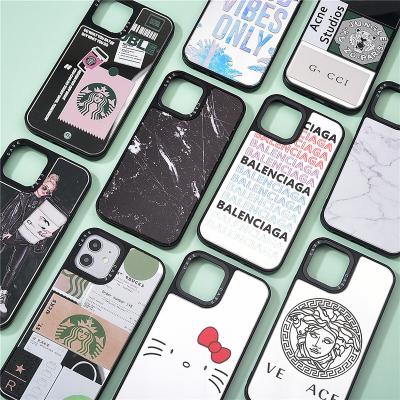 China Custom Bulk Custom Fancy Brand Logo Pattern Mirror UV Print Mirror Printing Custom Mobile Phone Case for sale