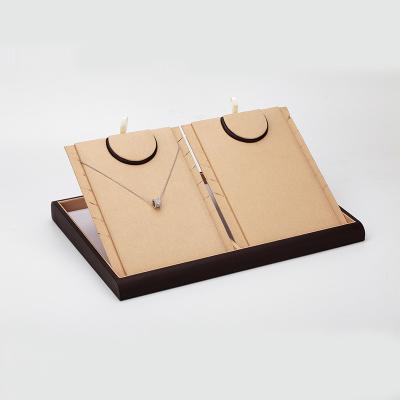 China Factory Custom Made Trendy Display Stand Luxury Jewelry Microfiber Necklace Display Storage Tray For Jewelry Store for sale