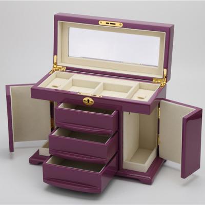 China Luxury Travel Fashionable Custom Jewelry Gift Factory Box Organizer Case With Logo Jewelry Mirror Caja Joyero for sale