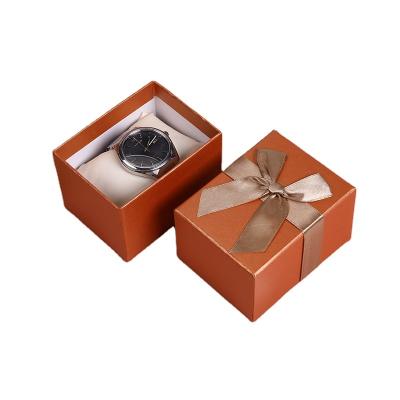 China Factory Fashionable Cardboard Paper Gift Box Packaging Lid And Cover Base Watch Box With Pillow Ribbon for sale