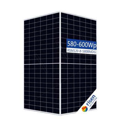 China 600W Half Cut Perc Cell Solar PV Mono Solar Panels Levered By Bificial 590W 580W 182mmx182mm for sale