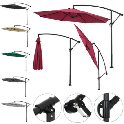 China Chinese Outdoor Patio Umbrella + Large Base Hanging Cantilever Parasol for Garden Pool for sale