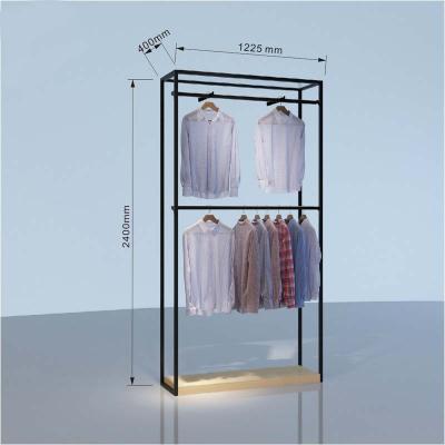 China Single Sided Floor Standing Shelf Shopping Clothes Display Stand For Clothes for sale