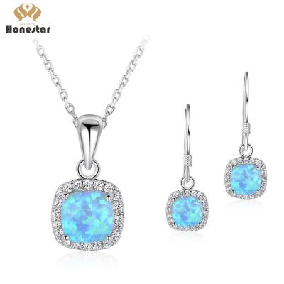 China Classic Opal 925 Sterling Silver Jewelry Set Women's Suit From Sterling Silver Jewelry Set Honestar for sale