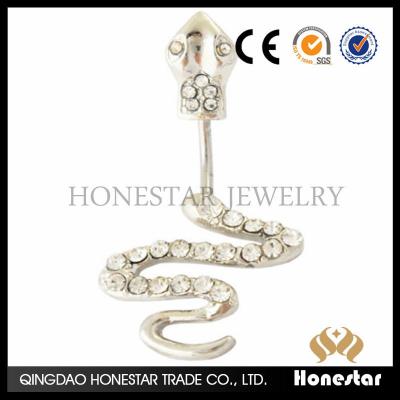 China SINGLE BUTTON STEEL STEEL RING SINGLE BUTTON SNAKE BELLY SNAKE BELLY RING COBRA JEWELRY body piercing jewelry for sale