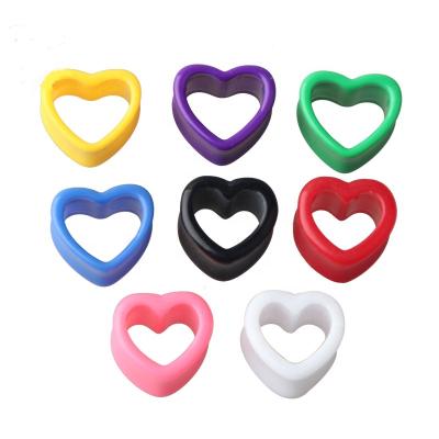 China Acrylic Plug Ear Tunnel Flesh Expander Stretcher Ear Plug Heart Piercing Jewelry for sale