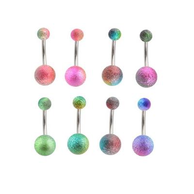 China FASHIONABLE new design acrylic plated belly navel piercing ring 5pcs/set for sale