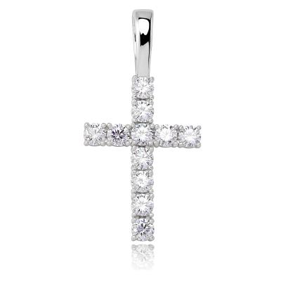 China Hip Hop Blues RTS Hip Hop Jewelry Bling Bling 925 VVS Moissanite Cross Pendant Necklace For Women Men Jewelry for sale