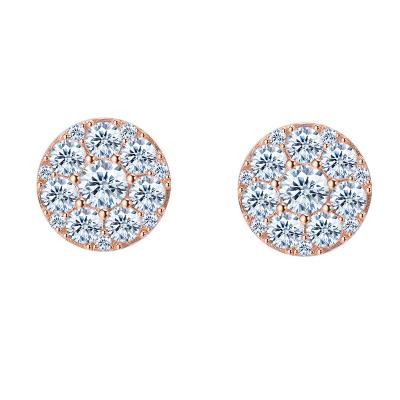 China Blue RTS 2021 Trendy 4MM Hiphop Moissanite 925 Sterling Silver Lab Diamond Stud Earrings For Women Mens for sale