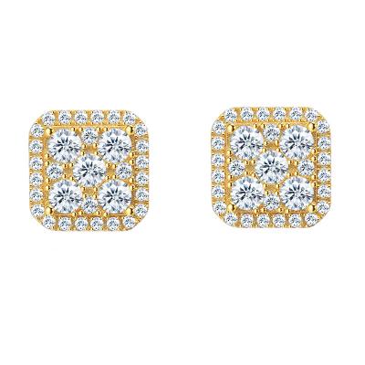 China Fashion High Quality 925 Silver Stud Mens Blue RTS Hiphop 10mm Moissanite Diamond Earrings for sale