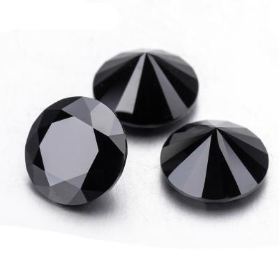 China Game or Color Fire Blues RTS Black Round Moissanite Lab Diamond Loose Gemstone Black Moissanite Stones for Jewelry for sale