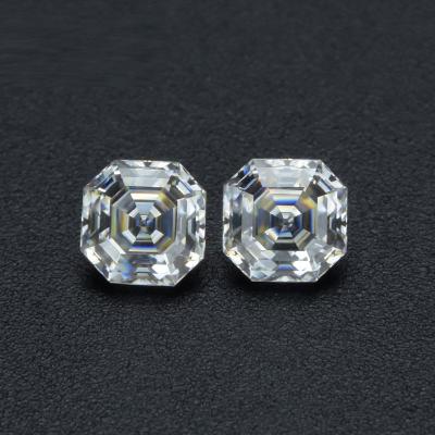 China Fire blues RTS moissanite diamond clarity D color play or color asscher shape cut loose moissanite stones for lady jewelry for sale